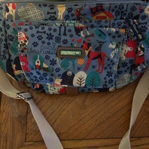 Lily Bloom Blue Dog Print Women's Bag